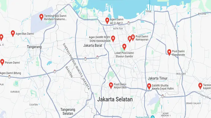 Agen Bus DAMRI Jakarta