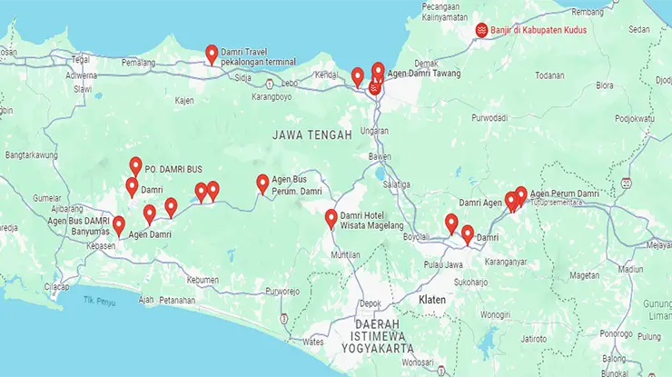 Agen Bus DAMRI Jawa Tengah