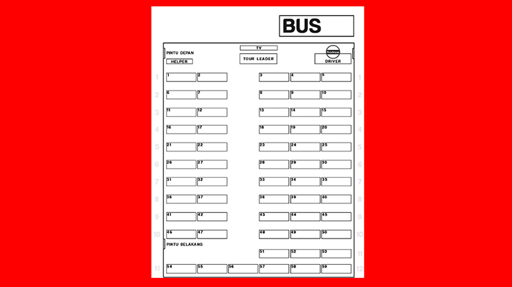 Denah Kursi Bus Pariwisata 59 Seat