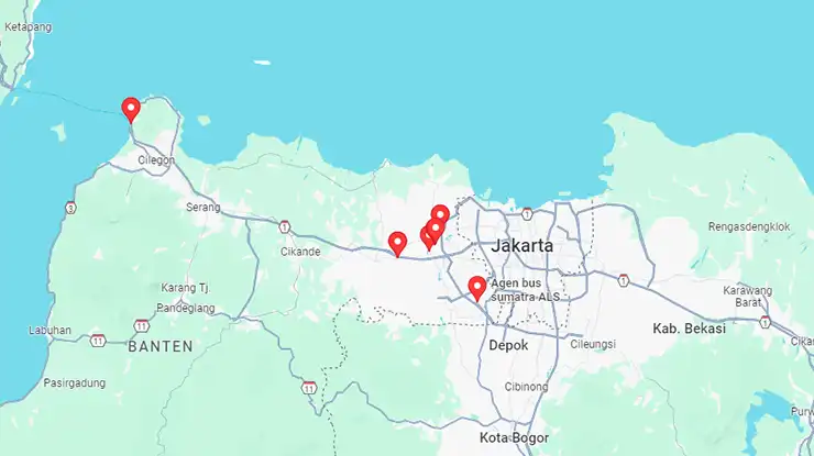 Lokasi Agen Bus ALS Banten