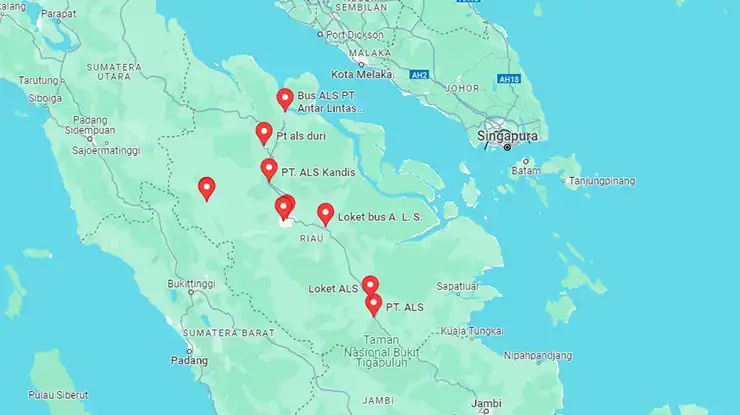 Lokasi Agen Bus ALS Riau