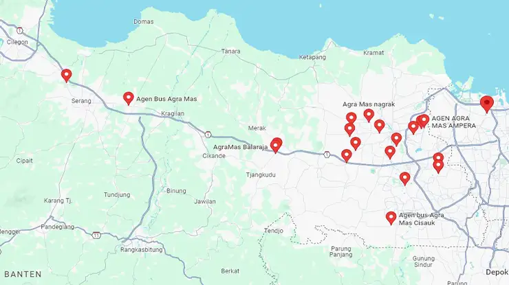 Lokasi Agen Bus Agra Mas Banten