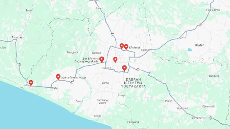 Lokasi Agen Bus Efisiensi Yogyakarta