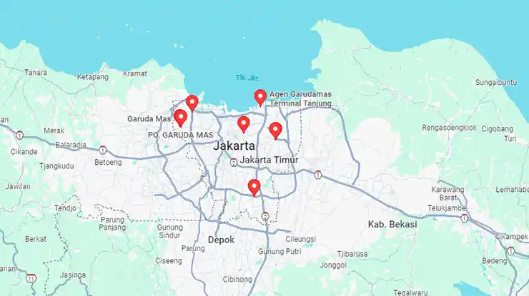 Lokasi Agen Bus Garuda Mas DKI Jakarta