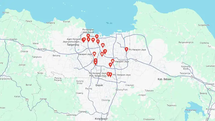 Lokasi Agen Bus Harapan Jaya DKI Jakarta