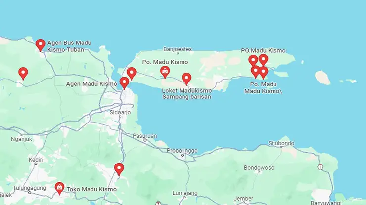 Lokasi Agen Bus Madu Kismo Jawa Timur