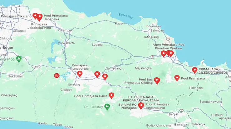 Lokasi Agen Bus Primajasa Jawa Barat