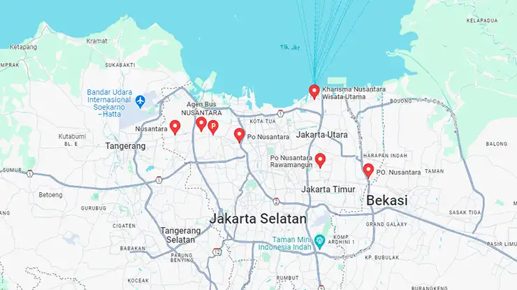 Lokasi Agen PO Nusantara DKI Jakarta
